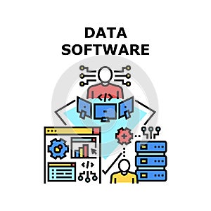 Data Software Vector Concept Color Illustration
