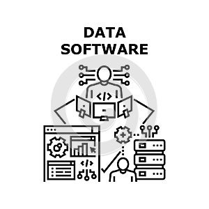 Data Software Vector Concept Color Illustration