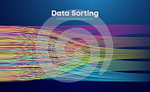 Data sorting colorful lines background. Data flow technology illustration