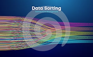 Data sorting colorful lines background. Data flow technology illustration