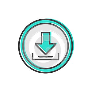 Data sorting icon with loading process sign