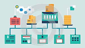 Data Sorting Machine A factorylike machine with conveyor belts where various data packets are sorted categorized and