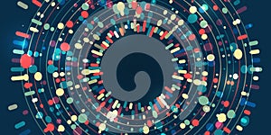 Data sorting process. Big data stream futuristic infographics. File structuring, machine learning. Big data visualization. A