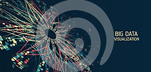 Data sorting process. Big data stream futuristic infographics. File structuring, machine learning. Big data visualization. A