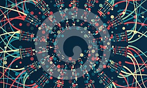 Data sorting process. Big data stream futuristic infographics. File structuring, machine learning. Big data visualization. A
