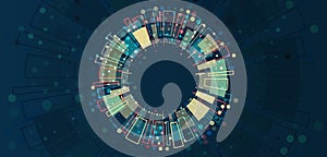 Data sorting process. Big data stream futuristic infographics. File structuring, machine learning. Big data visualization. A