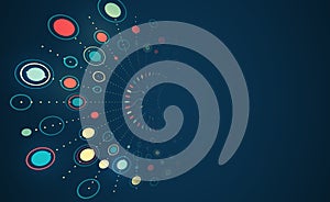 Data sorting process. Big data stream futuristic infographics. File structuring, machine learning. Big data visualization. A