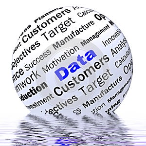 Data Sphere Definition Displays Digital Information Or Database