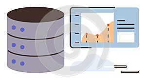 Data storage and cloud analytics visualization showcasing data-driven decision-making concepts