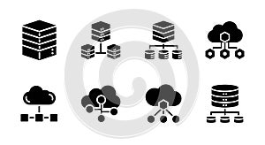 Data Storage and Cloud Computing Icons Set