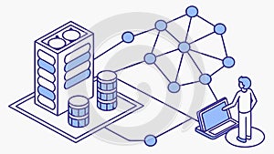 Data Storage and Cloud Computing System Vector Graphic, vector design Generative AI