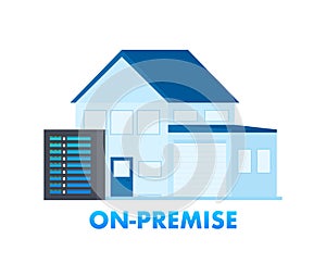 Data storage. Cloud storage icon. Security protection concept. Vector illustration.