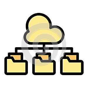 Data storage cloud icon vector flat