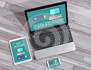 Data storage concept on different devices