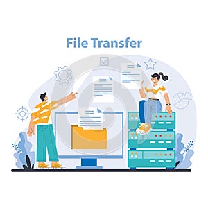 Data storage concept. Flat vector illustration.