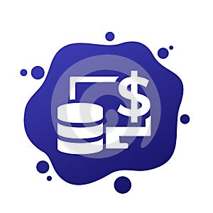 data storage costs vector icon for web