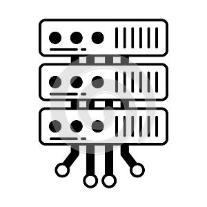 Data storage device Vector Icon which can easily modify or edit
