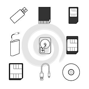 Data storage icons