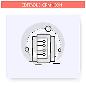 Data storage line icon. Editable illustration
