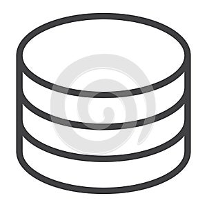 Data Storage line icon, web and mobile, database