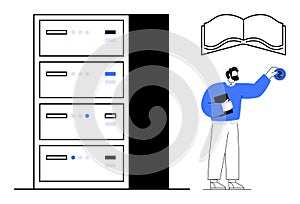 Data Storage Management with Server Racks and Knowledge Access Concept