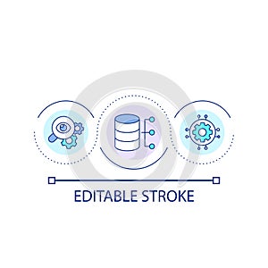 Data storage optimization loop concept icon