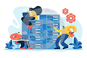 System administration concept vector illustration