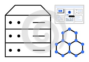 Data Storage Server, Network Connection, and Digital Dashboard for Information Management