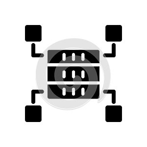 Data storage space black glyph icon
