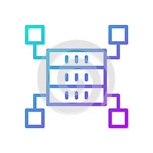 Data storage space gradient linear vector icon