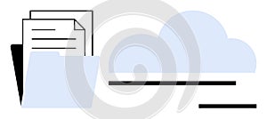 Data Storage and Cloud Backup Concept with Folder and Cloud Icon