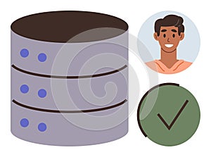 Data Storage with User Authentication and Secure Access Verification Icon Set