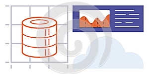 Data Storage Visualization with Analytics Graph and Cloud Computing Concept