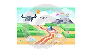 Data Stream Flow, Digital Information Transfer, vector design Generative AI
