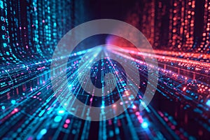 Data Stream Highway Concept. Generative AI Illustration