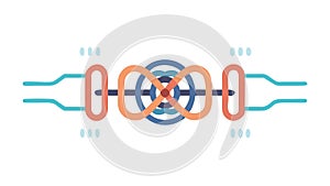 Data Stream: Interconnected Nodes Information Flow, vector design Generative AI