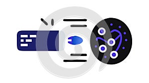 Data Stream Processing, Digital Information Flow, Cybernetics, vector design Generative AI
