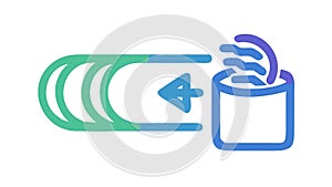 Data Stream Processing Icon, Continuous Flow Analytics Vector Design Generative AI