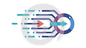 Data Stream to Central Hub, Information Flow Icon, vector design Generative AI
