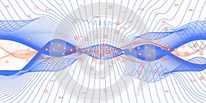 Data Stream. White Financial Background. Science