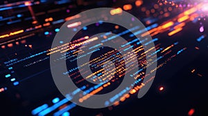 Data streaming digital code futuristic technology background