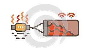 Data Streaming and Digital Communication Flow Vector, vector design Generative AI