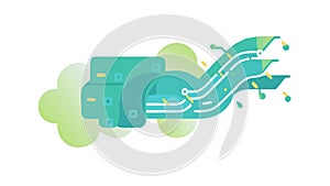 Data Streaming from Digital Device, Technology Concept, vector design Generative AI