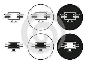 data streaming linear thin line icon graphics. data streaming vector set use for web ui or app