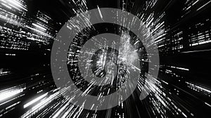 Data streams forming abstract digital cyberspace network