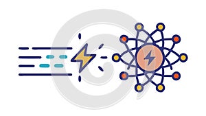 Data Structure Complex Network Information Web Icon, vector design Generative AI