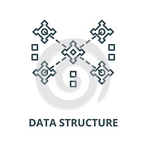 Data structure line icon, vector. Data structure outline sign, concept symbol, flat illustration