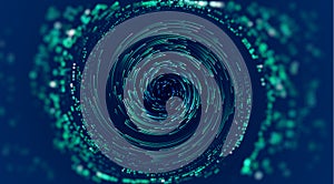 Data swirl abstract vector background. Ai spin vortex flow. Orbit warp speed.