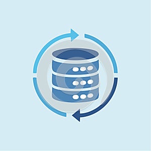 Data Sync and Server Backup Vector Icon