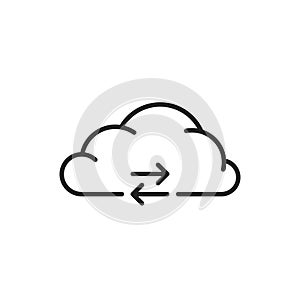 data sync or upload like thin line cloud